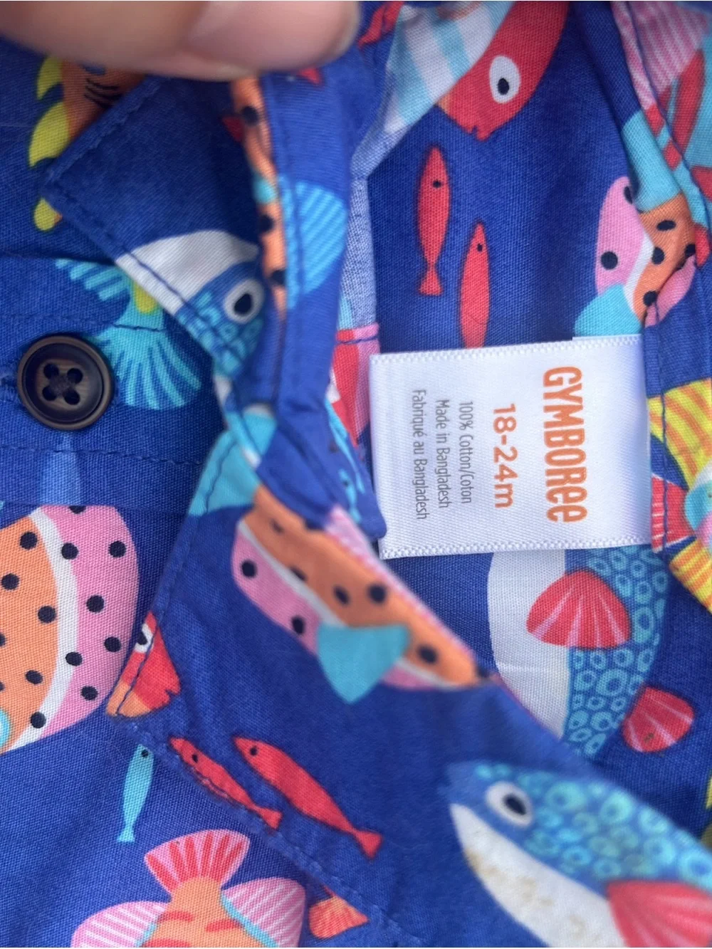 Gymboree Blue Tropical Fish Button-Up Shirt